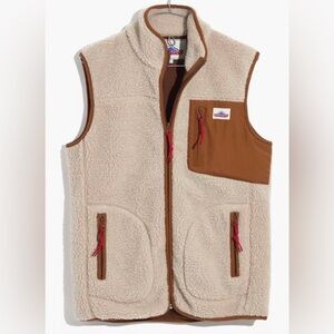 Madewell x Penfield Mattawa Sherpa Fleece Vest Beige Chinchilla Size M
